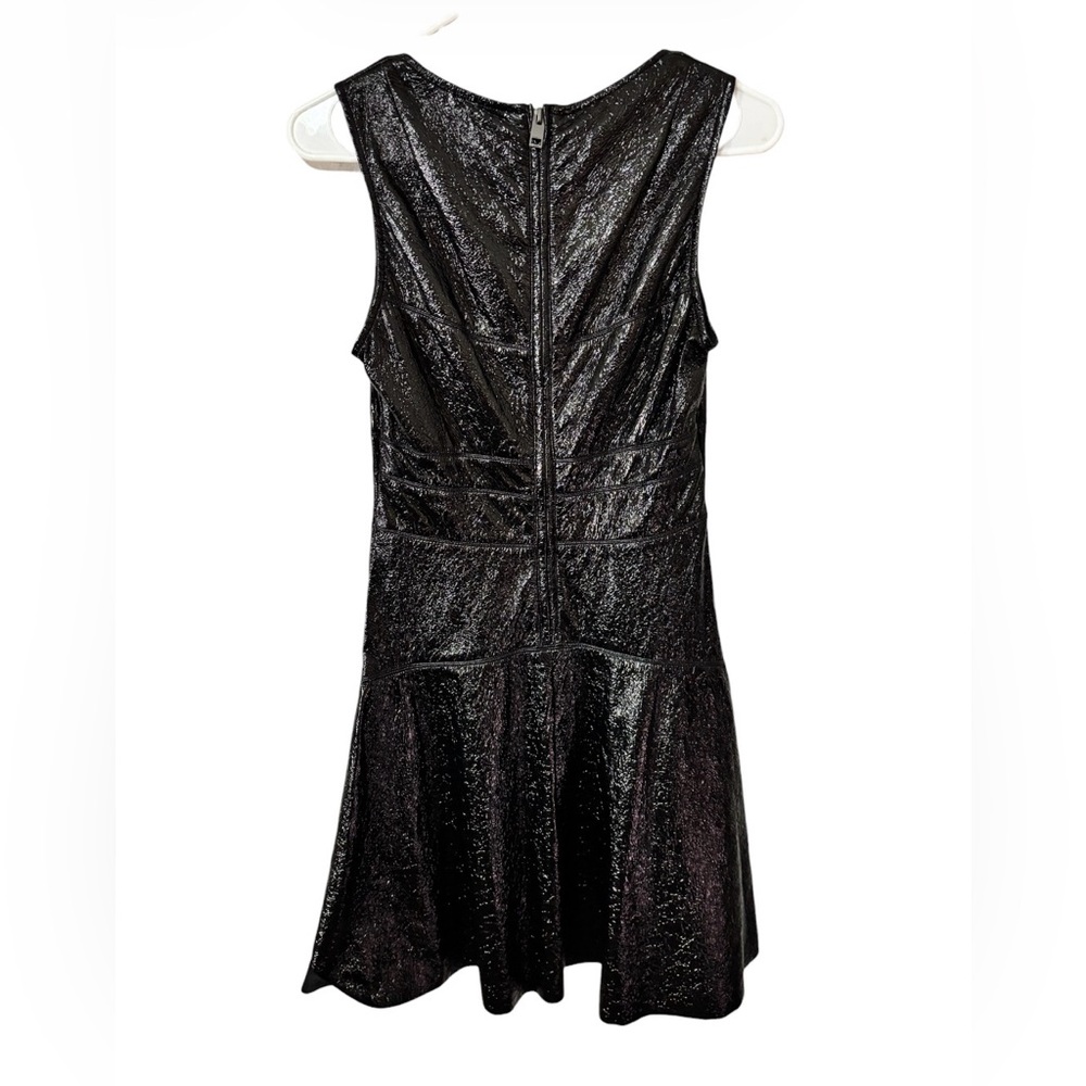 Diesel Vintage Y2K Faux Patent Leather Mini Dress Sleeveless Fit & Flare Sz S - Picture 4 of 6
